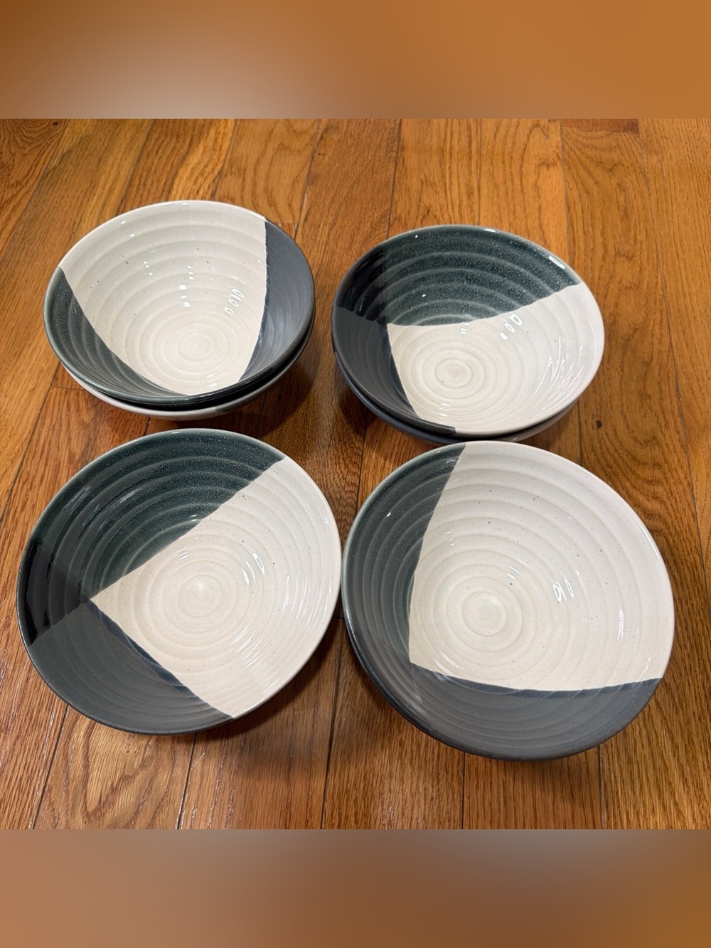 7 Bowls Sango Odyssey Blue 4522 Dinner Dishwasher & Microwave Safe, China.